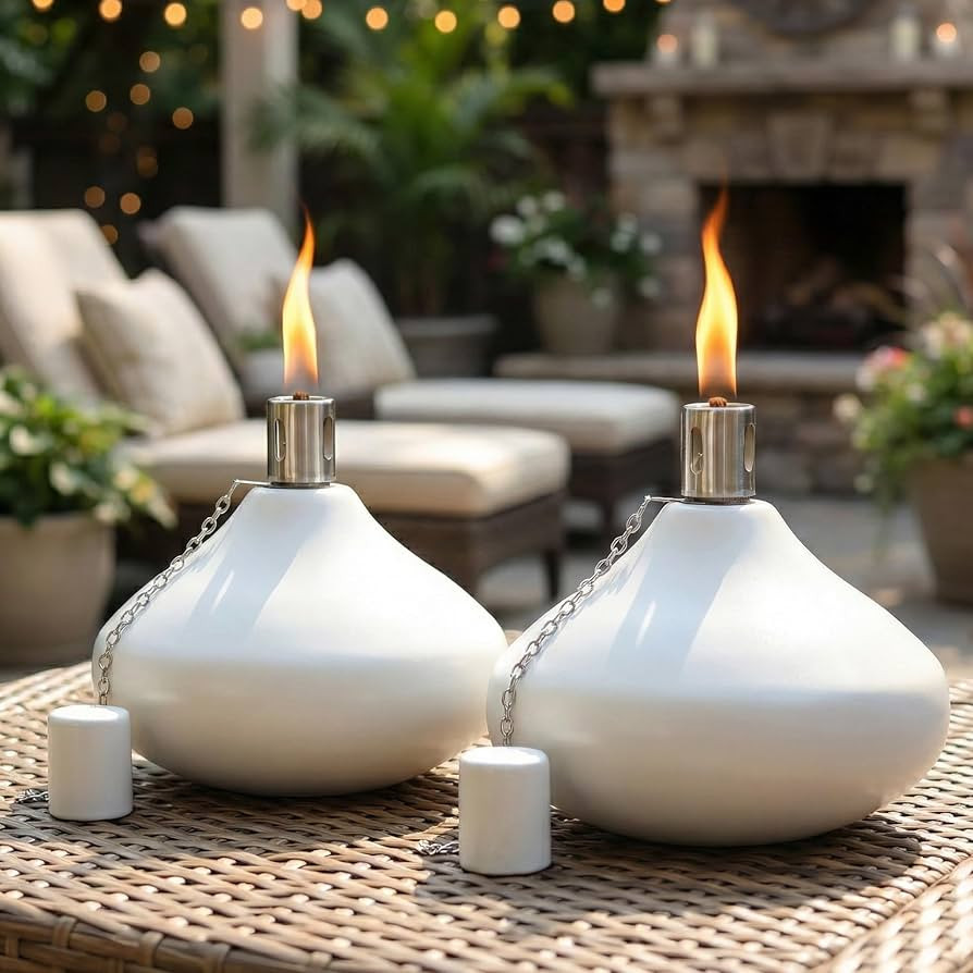 Seraphic 30oz Citronella Torch Candles for Outdoor Patio & Deck – Large Tabletop Stainless Stee... | Amazon (US)