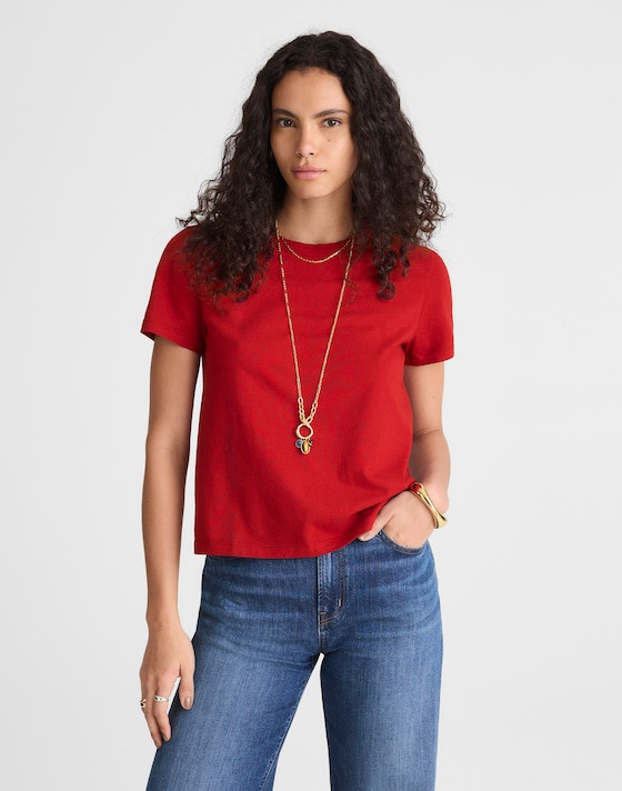 The Perfect Crewneck Tee in Allday Jersey | Madewell