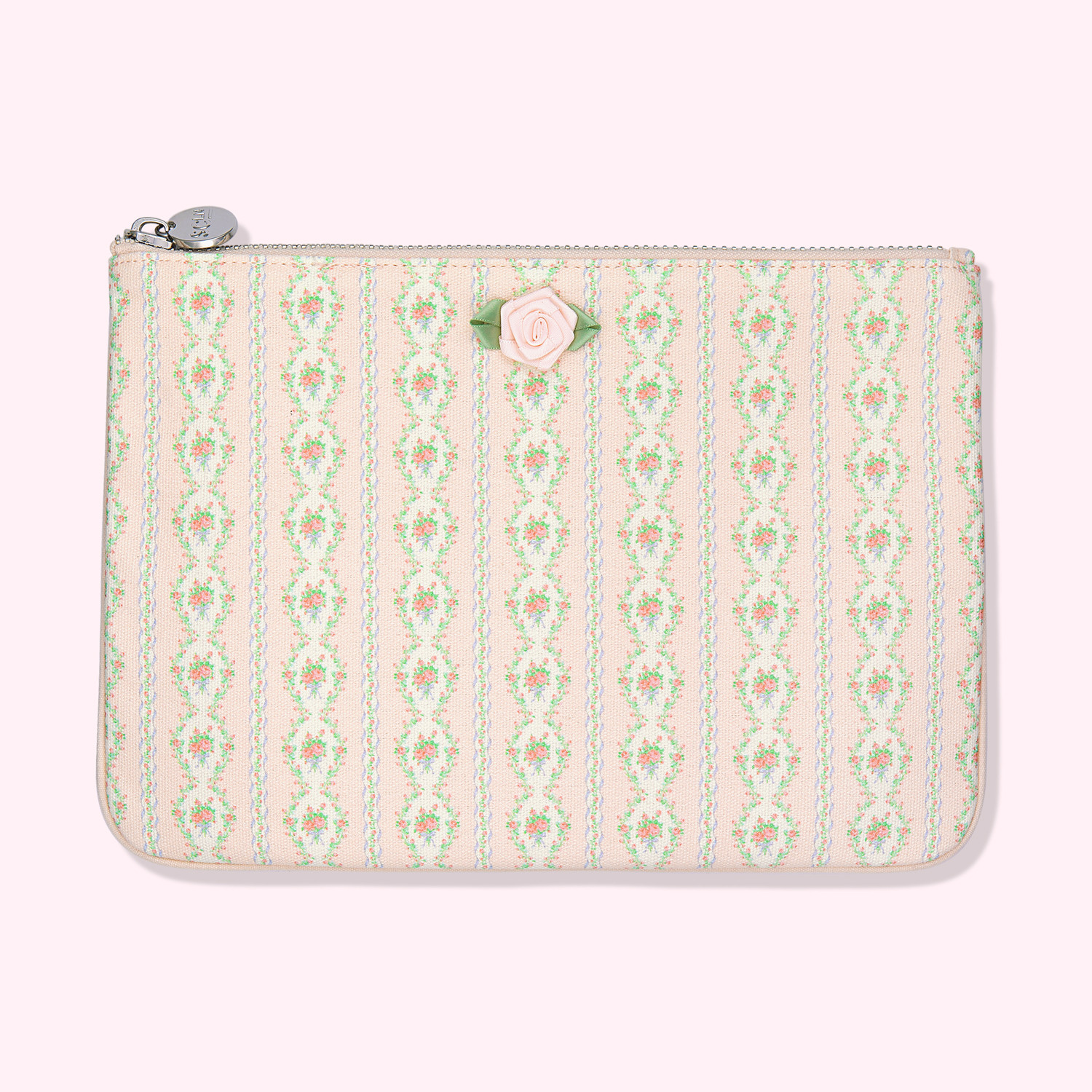 Floral Printed Canvas Flat Pouch | Personalized Pouch - Stoney Clover Lane | Stoney Clover Lane