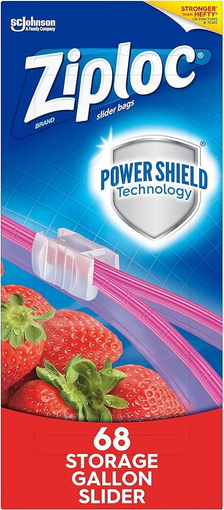 Ziploc Gallon Food Storage Slider Bags, Power Shield Technology for More Durability, 68 Count | Amazon (US)