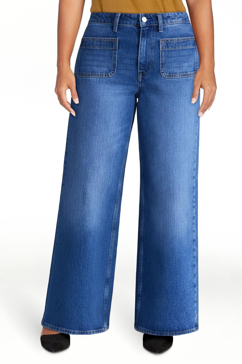 Free Assembly Women's and Women's Plus The Larchmont High Rise Patch Pocket Jeans, 32" Inseam, Si... | Walmart (US)