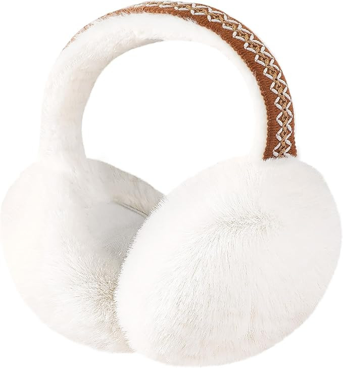 Premillow Ear muffs for Women Winter, Faux Fur Earmuffs, Cute Foldable Fluffy Ear Warmers, Soft W... | Amazon (US)