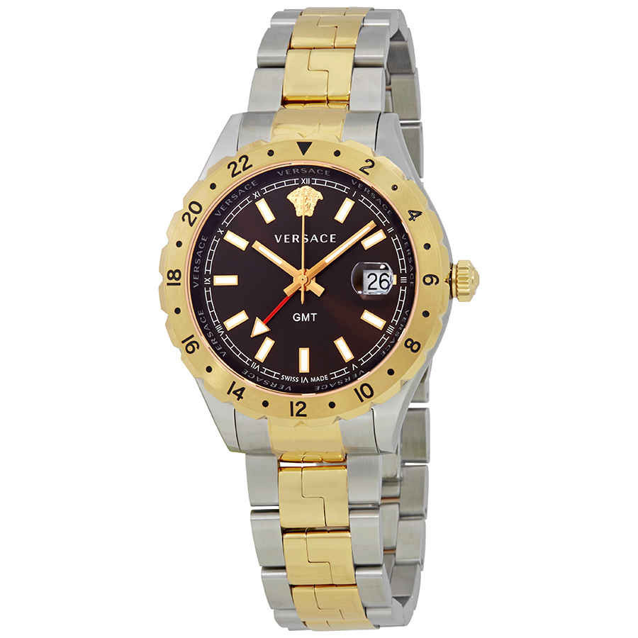 Versace Hellenyium Brown Dial Two-tone Mens Watch V11040015 | Jomashop.com & JomaDeals.com