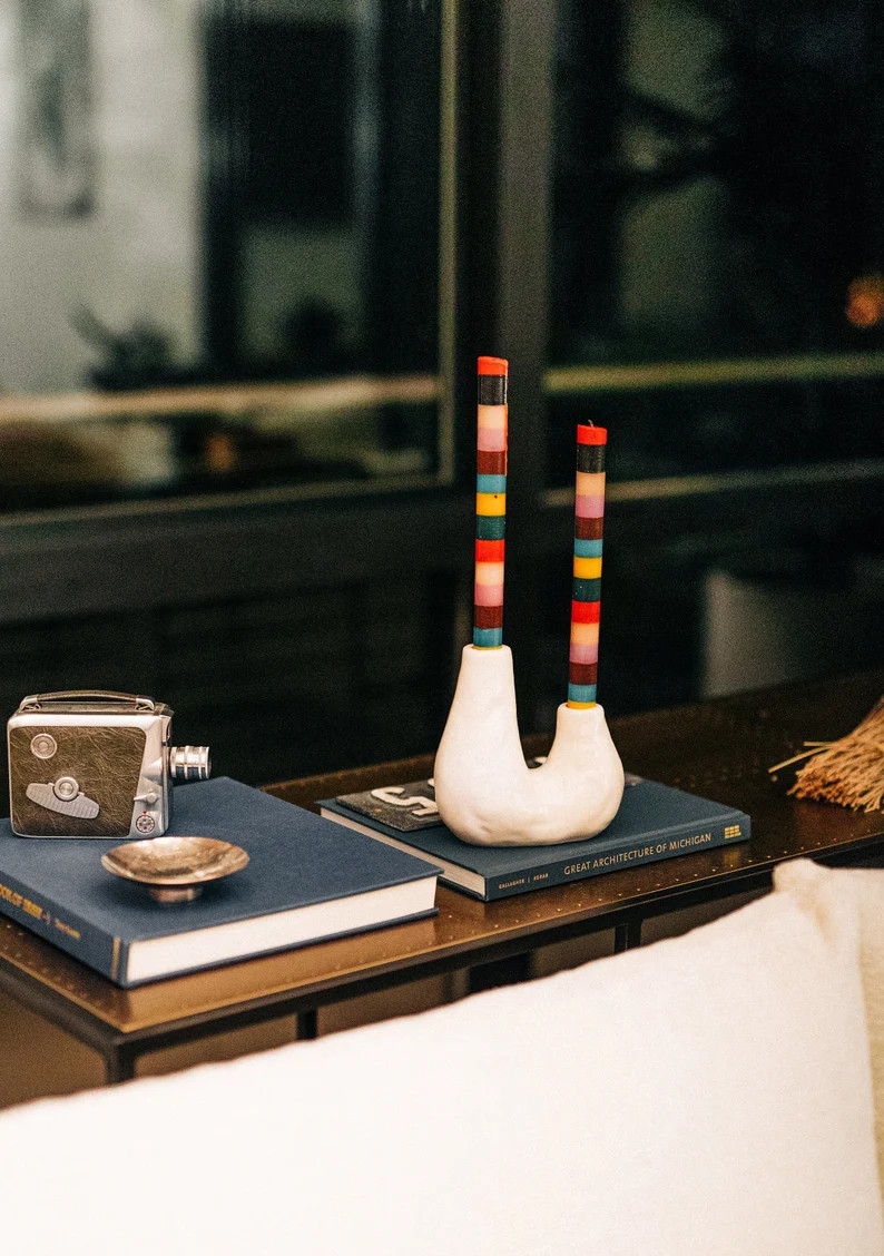 Memphis Stripe Candles | Etsy (US)