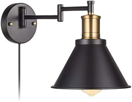 Swing Arm Wall Lamp Plug-In Cord Industrial Wall Sconce, Bronze And Black Finish,With On/Off Swit... | Amazon (US)