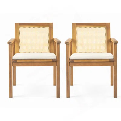 Preston Outdoor Dining Chair With Cushion(Set Of 2) | Wayfair North America
