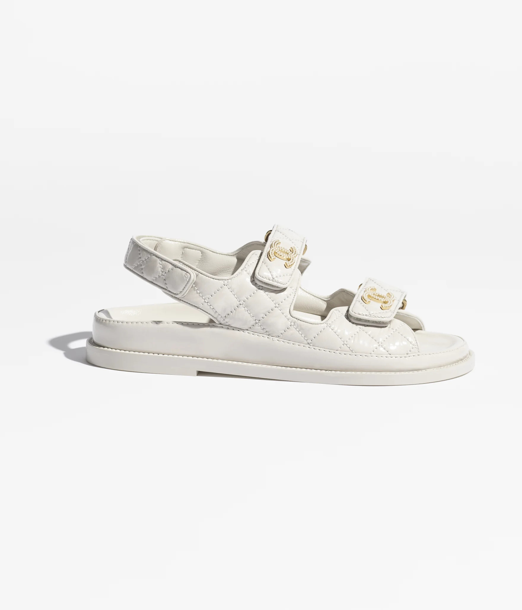 Sandals - Shiny lambskin, ivory — Fashion | CHANEL | Chanel, Inc. (US)