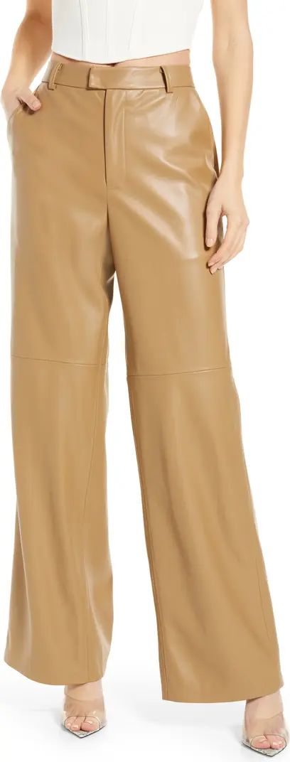 Good American Faux Leather Wide Leg Trousers | Nordstrom | Nordstrom