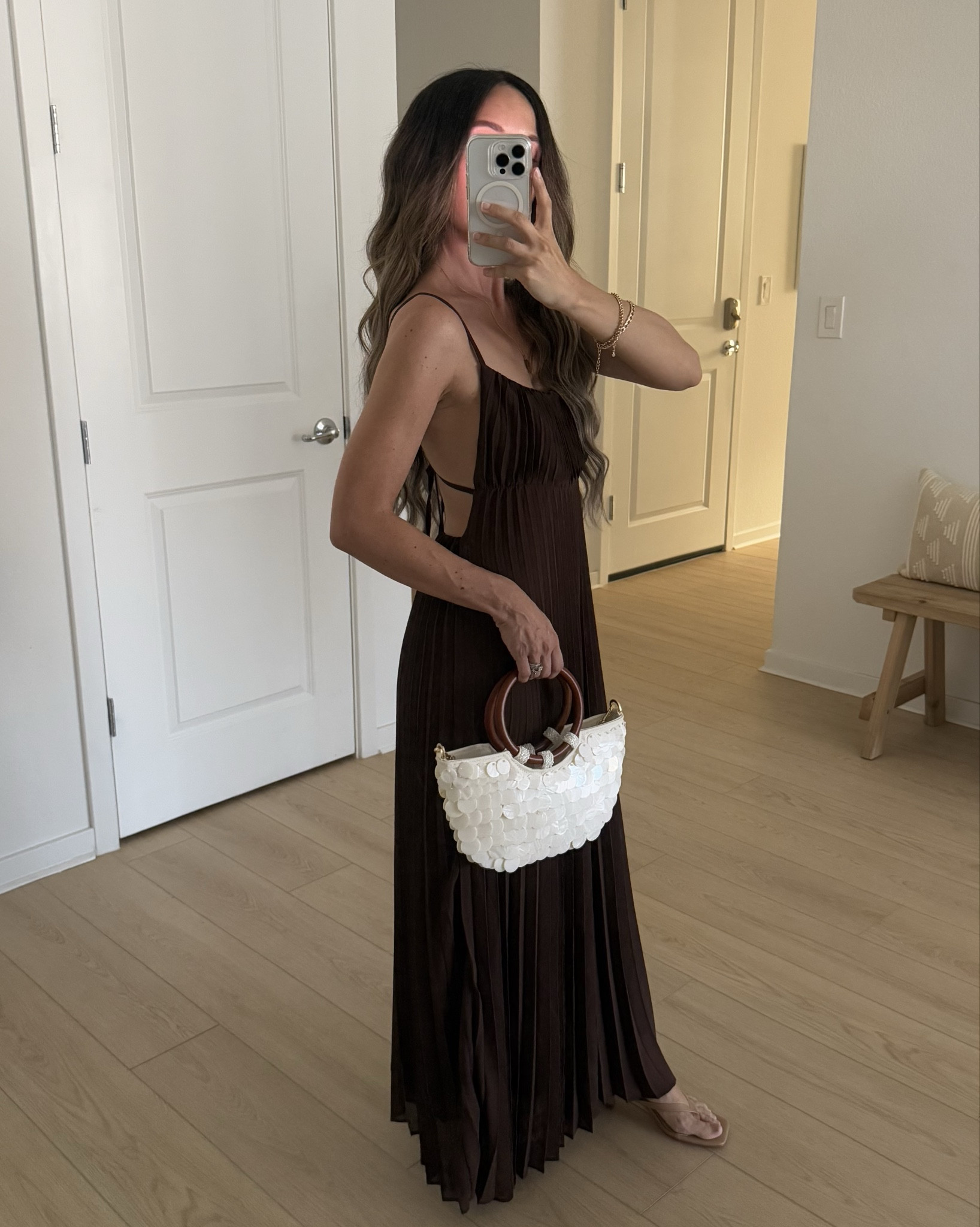 Date night outfit (wearing XS) | summer date night outfit, early fall date night outfit, date night dress, brown dress, summer wedding guest dress, early fall wedding guest dress, resort wear, vacation outfit, vacation dress, shell bag, zara shell bag dupe, zara bag dupe // neutrallynicole, @neutrallynicole, neutrallynicole.com, Neutrally Nicole

#LTKPetite #LTKSaleAlert #LTKShoeCrush #LTKItBag #LTKStyleTip #LTKFindsUnder50 #LTKFindsUnder100 #LTKTravel #LTKSeasonal #LTKWedding #LTKParties 