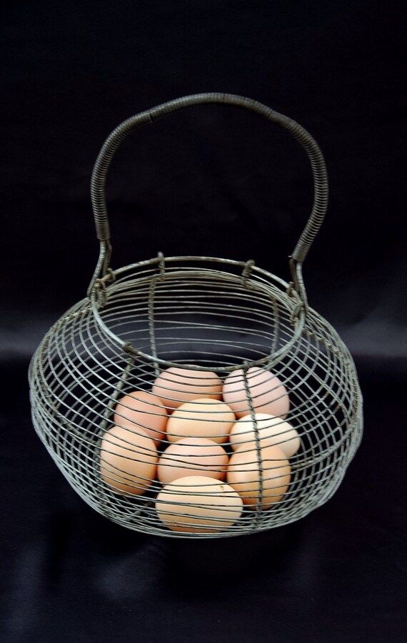 SALE French Vintage Wired Salad Basket/ Egg Basket | Etsy | Etsy (US)