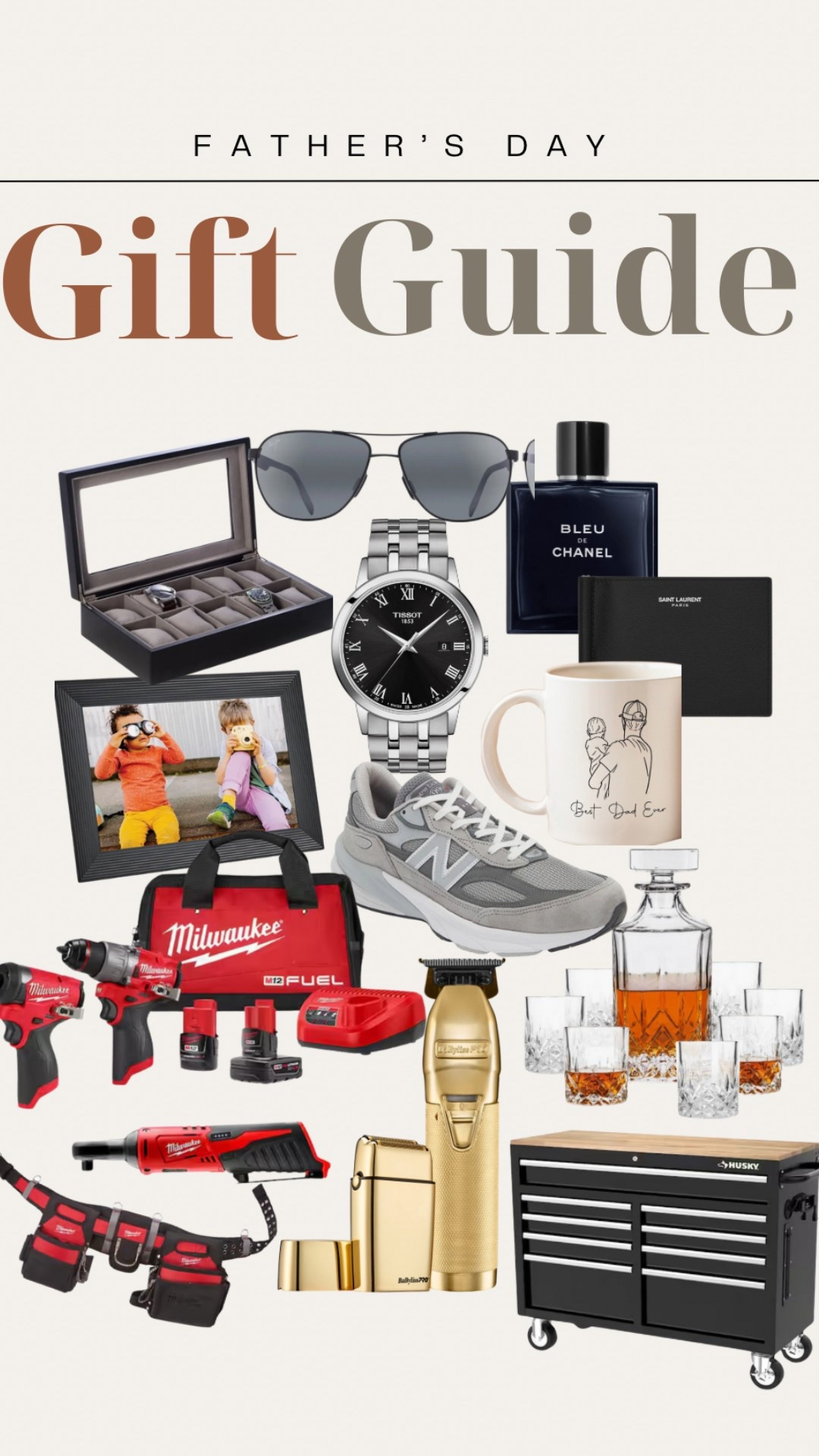 Father’s Day Gift guide!✨ 

#fathersday #fathersdaygifts #fathersdaygiftguide #giftideasforhim #giftsfordad #giftguideforhim #fathersdaymusthaves #musthavesforhim #tissott #chanelcologne #mauijim #milwaukeetoolset #milwaukee #newbalance #babylisstrimmer #babylissclipper #hairclipper #menswach #saintlaurentwallet #menswallet #nordstromfinds #menssunglasses #personalizedgiftsforhim #personalizedcup #etsytfinds 

#LTKGiftGuide #LTKFamily #LTKMens