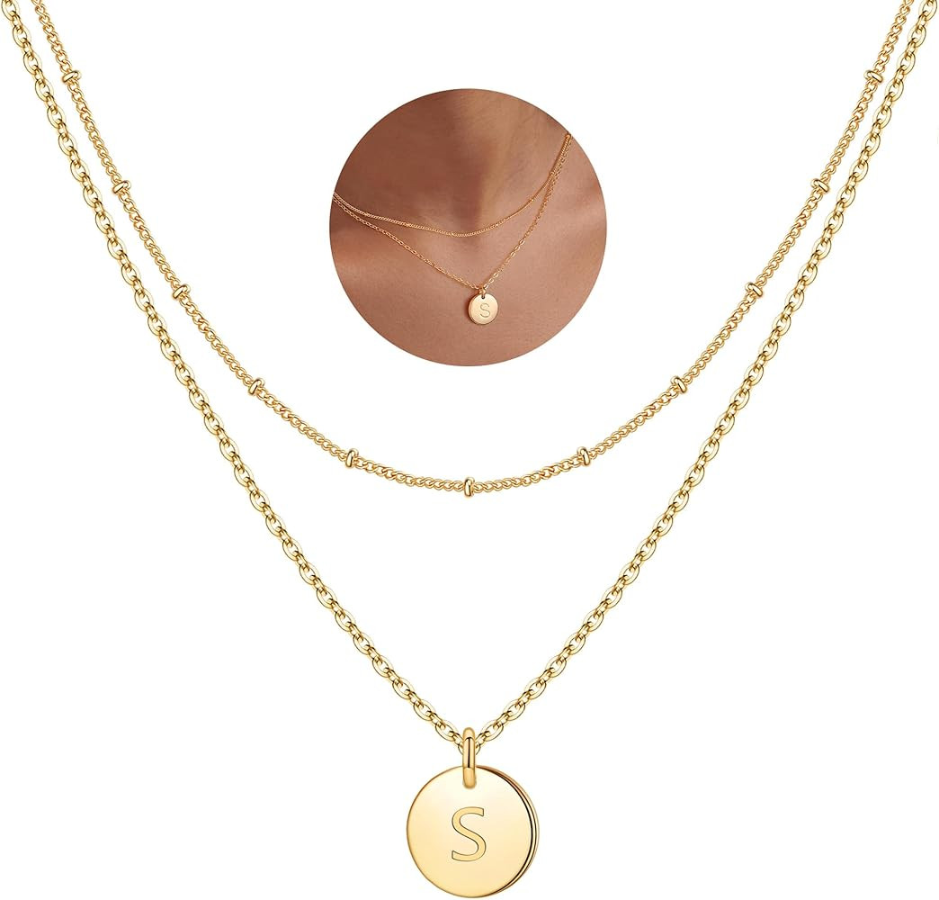 IEFWELL Initial Necklaces for Women for Girls for Teen Girls Gold Silver Rose Gold Layered Neckla... | Amazon (US)