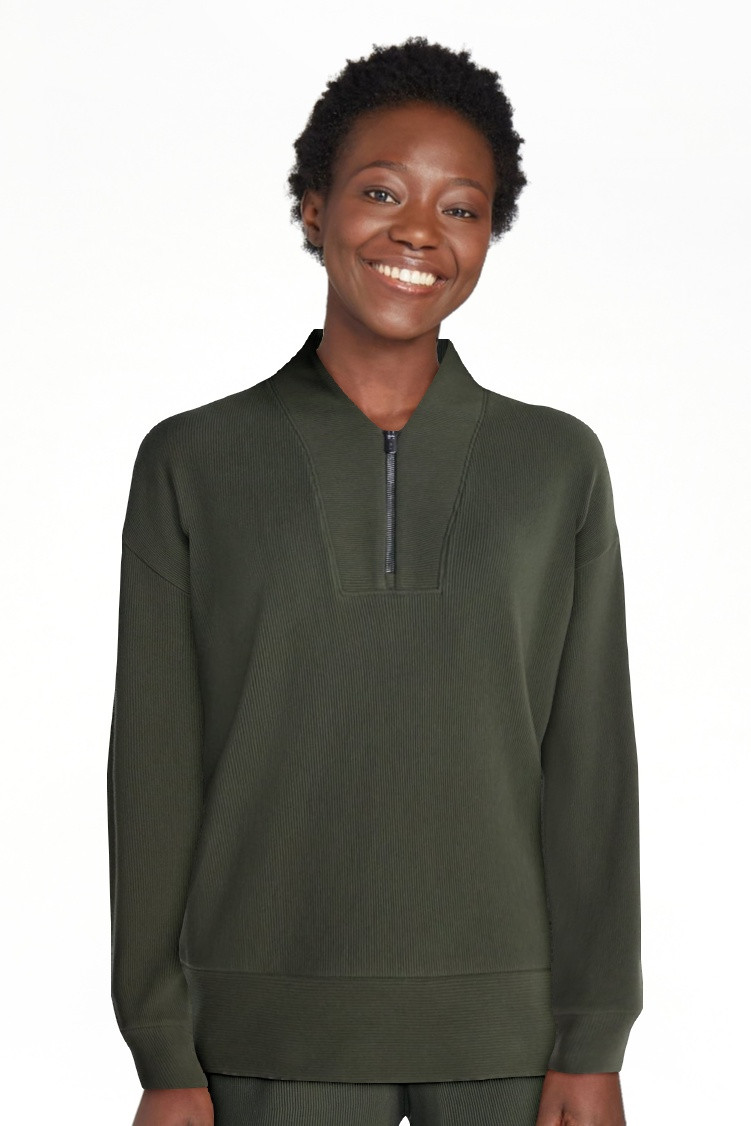 Avia Women's and Women's Plus Ribbed Ottoman Quarter Zip Sweatshirt, Sizes XS-4X | Walmart (US)