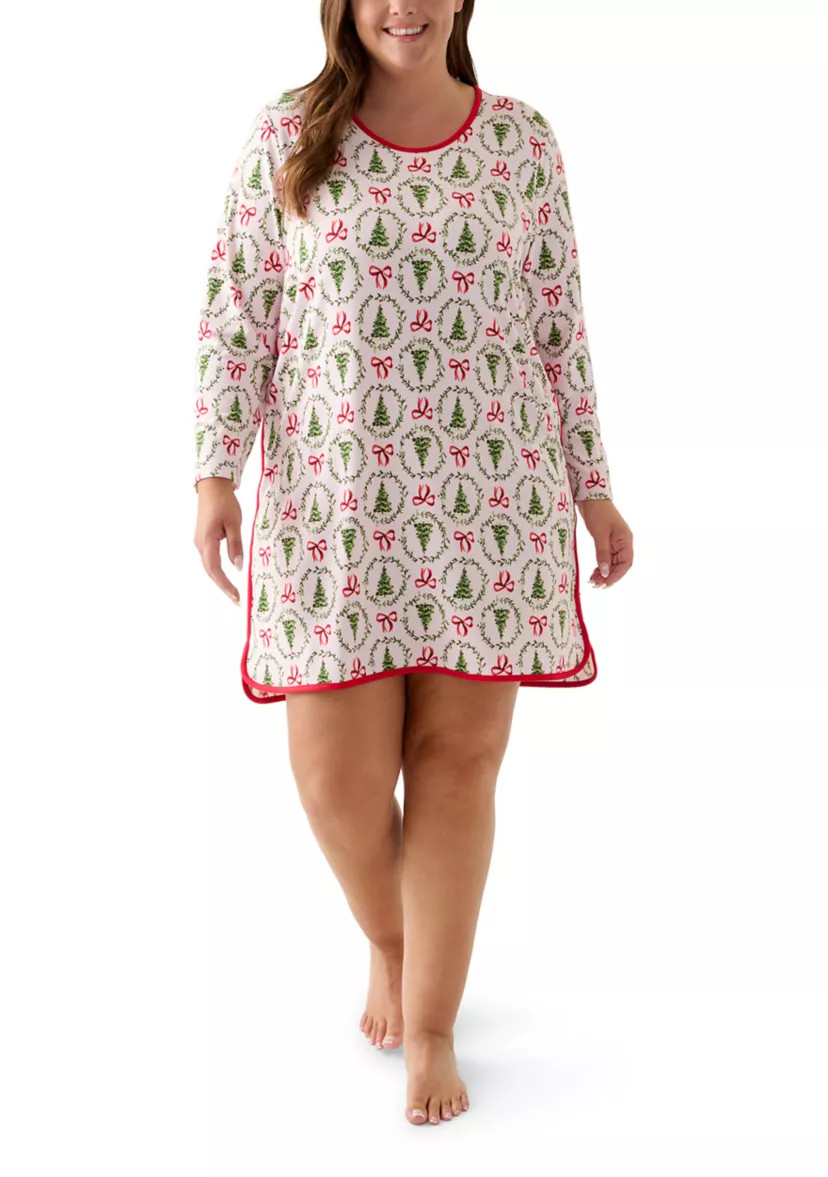 Plus Size Bow & Wreath Nightgown | Belk