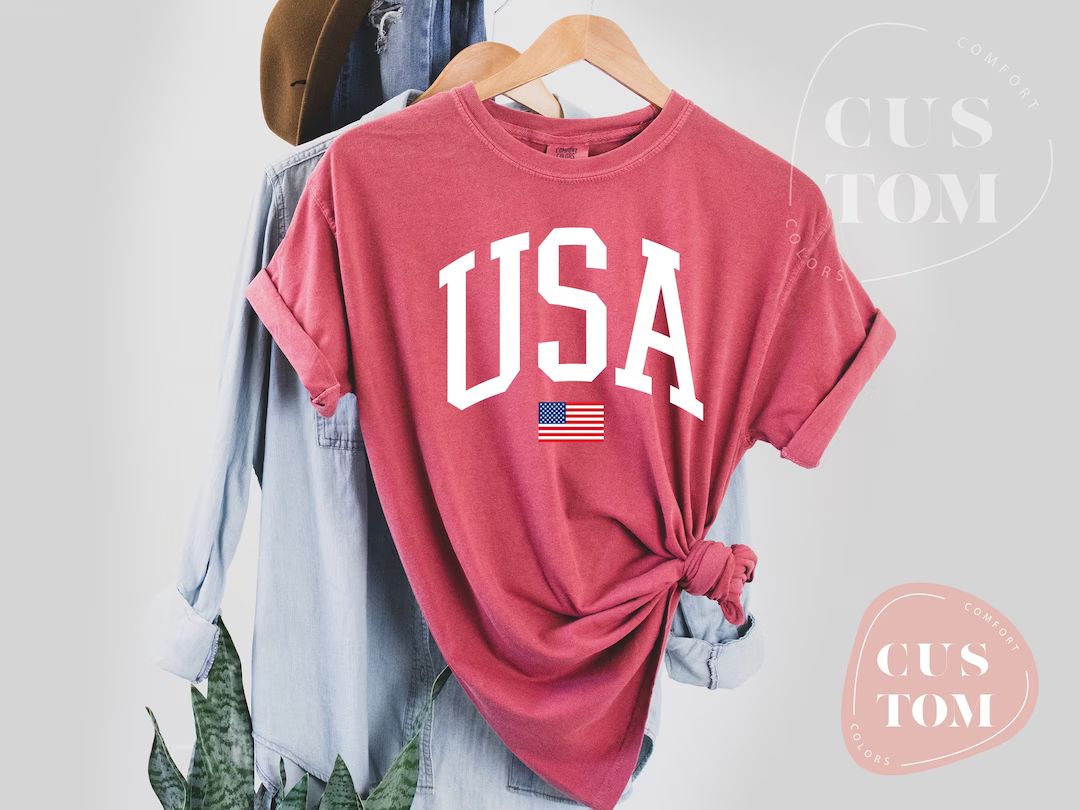 USA Flag Shirt, 4th of July Shirt, Big USA Tshirt, USA Comfort Colors Shirt, Comfort Colors Usa F... | Etsy (US)