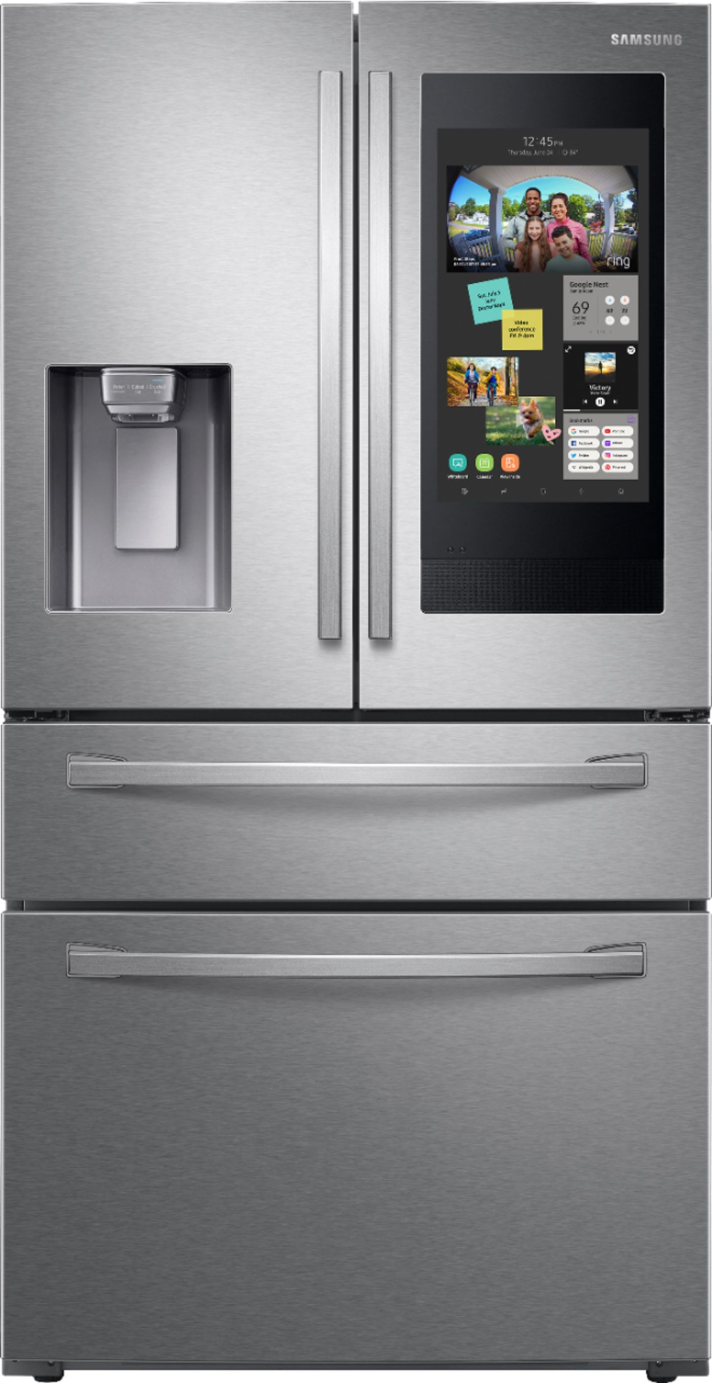 Samsung Family Hub 22.2 Cu. Ft. 4-Door French Door Counter-Depth Refrigerator Fingerprint Resista... | Best Buy U.S.