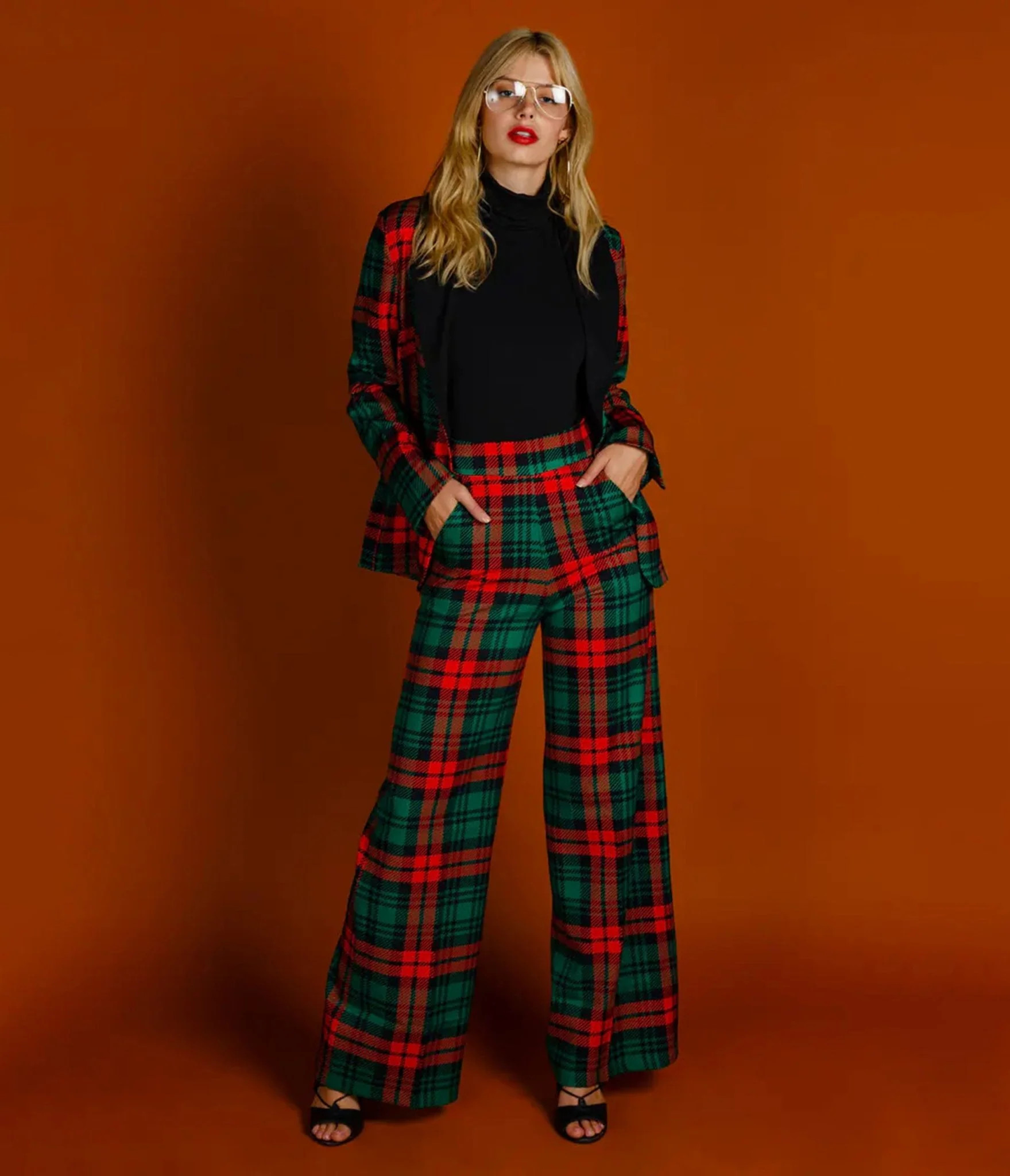 Green & Red Plaid Pants | UniqueVintage