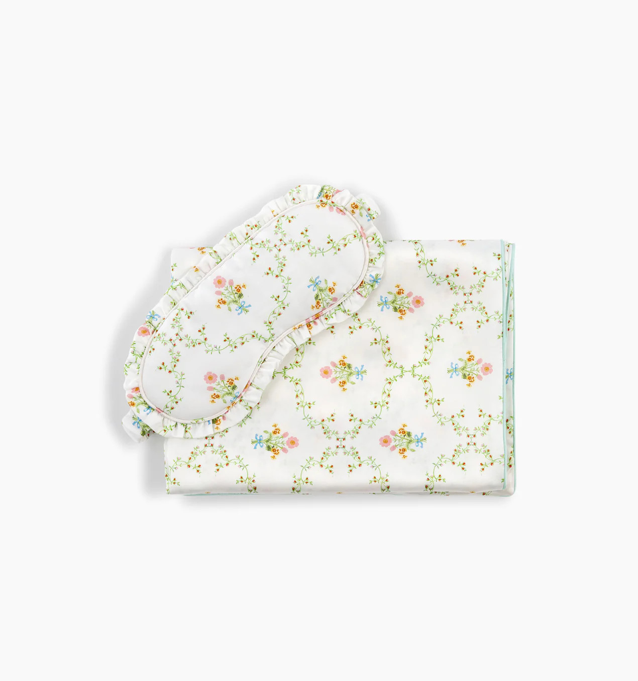 The Ruffle Eye Mask & Silk Pillowcase Set | Hill House Home US