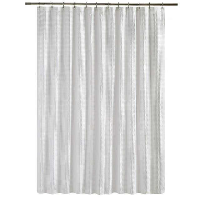 Better Homes & Gardens Chunky Waffle Weave 72” x 72” Fabric Shower Curtain | Walmart (US)