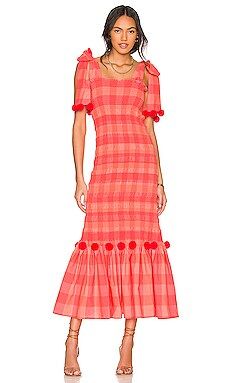 Sundress Piper Maxi Dress in Big Gingham Neon Coral from Revolve.com | Revolve Clothing (Global)