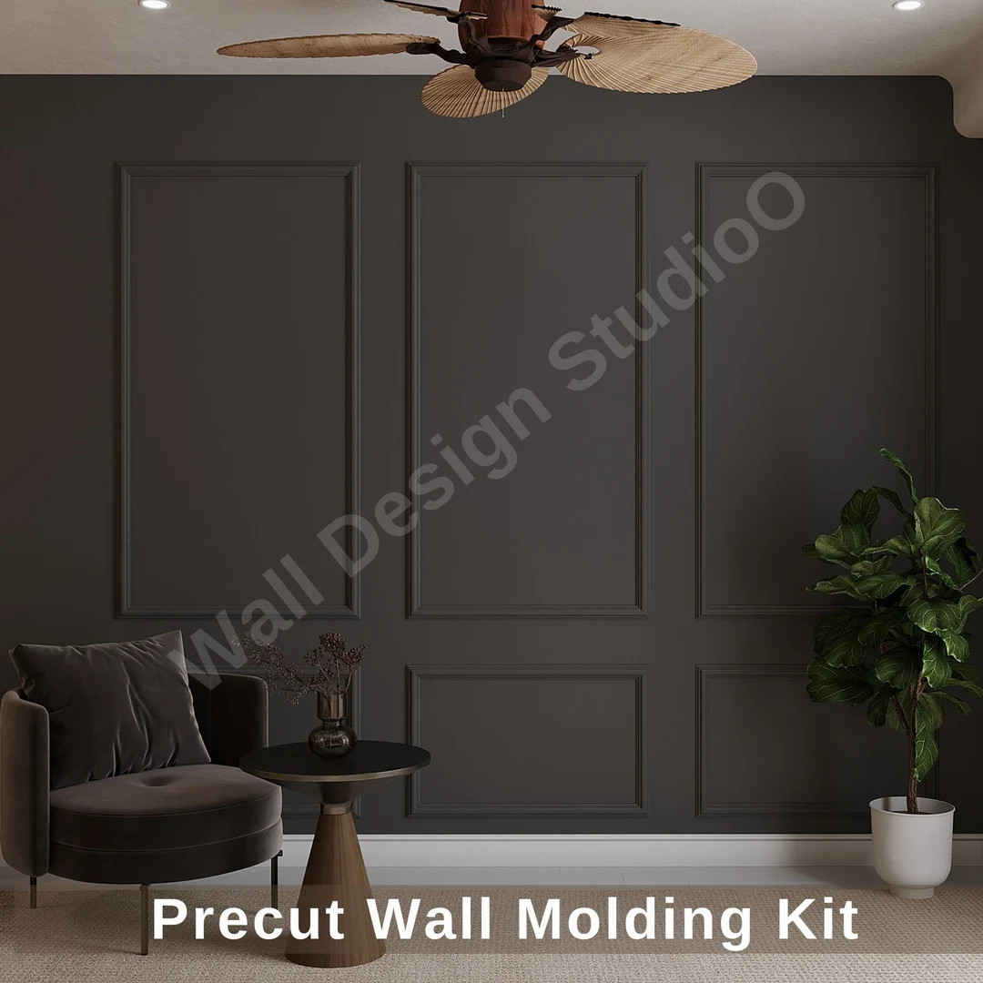 Primed Wall Moulding Kit Wainscoting Kit Pre-cut Wall Paneling Kit French Molding-accent Wall Mol... | Etsy (US)