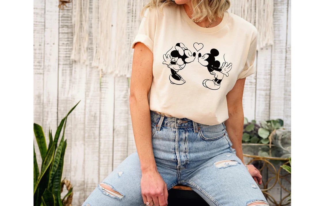 Minnie Love Sketch Shirt, Matching Disney Trip Shirts, Mickey and Minnie Mouse T-shirt, Mickey Mi... | Etsy (US)