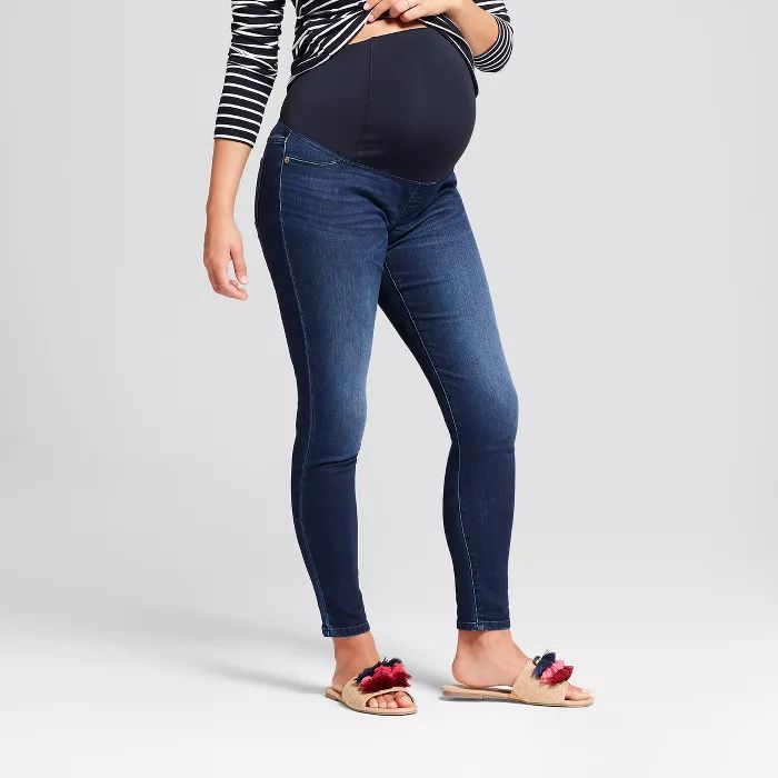 Maternity Crossover Panel Skinny Jeans - Isabel Maternity by Ingrid & Isabel™ Dark Wash | Target