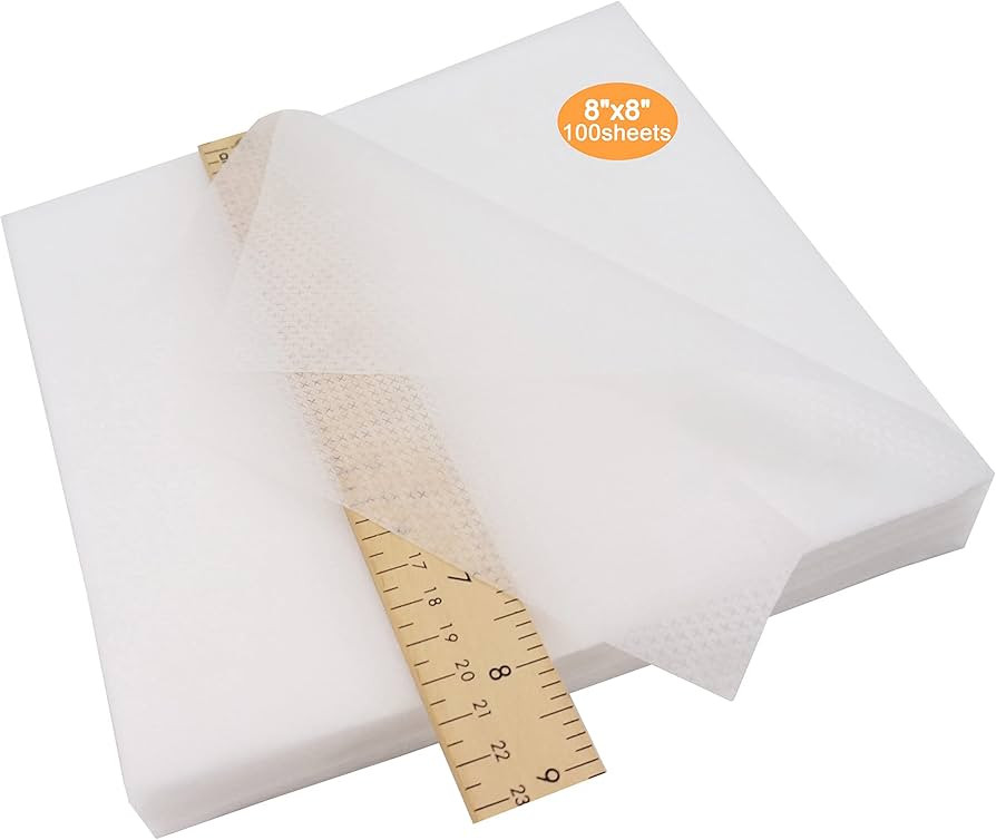 New brothread No Show Mesh Machine Embroidery Stabilizer Backing 8"x8" - 100 Precut Sheets - Ligh... | Amazon (US)