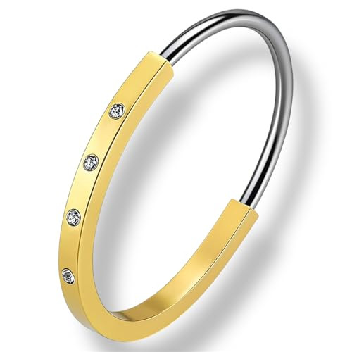 Unisex Vintage U Lock Bracelet, Gift, Lck Design,Lock Bangle,Stainless Steel 18K Gold/Silver Plated,Gift for Her&Him | Amazon (US)
