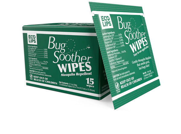 Bug Soother Natural Mosquito Repellent Wipes 15-count | Eco Lips