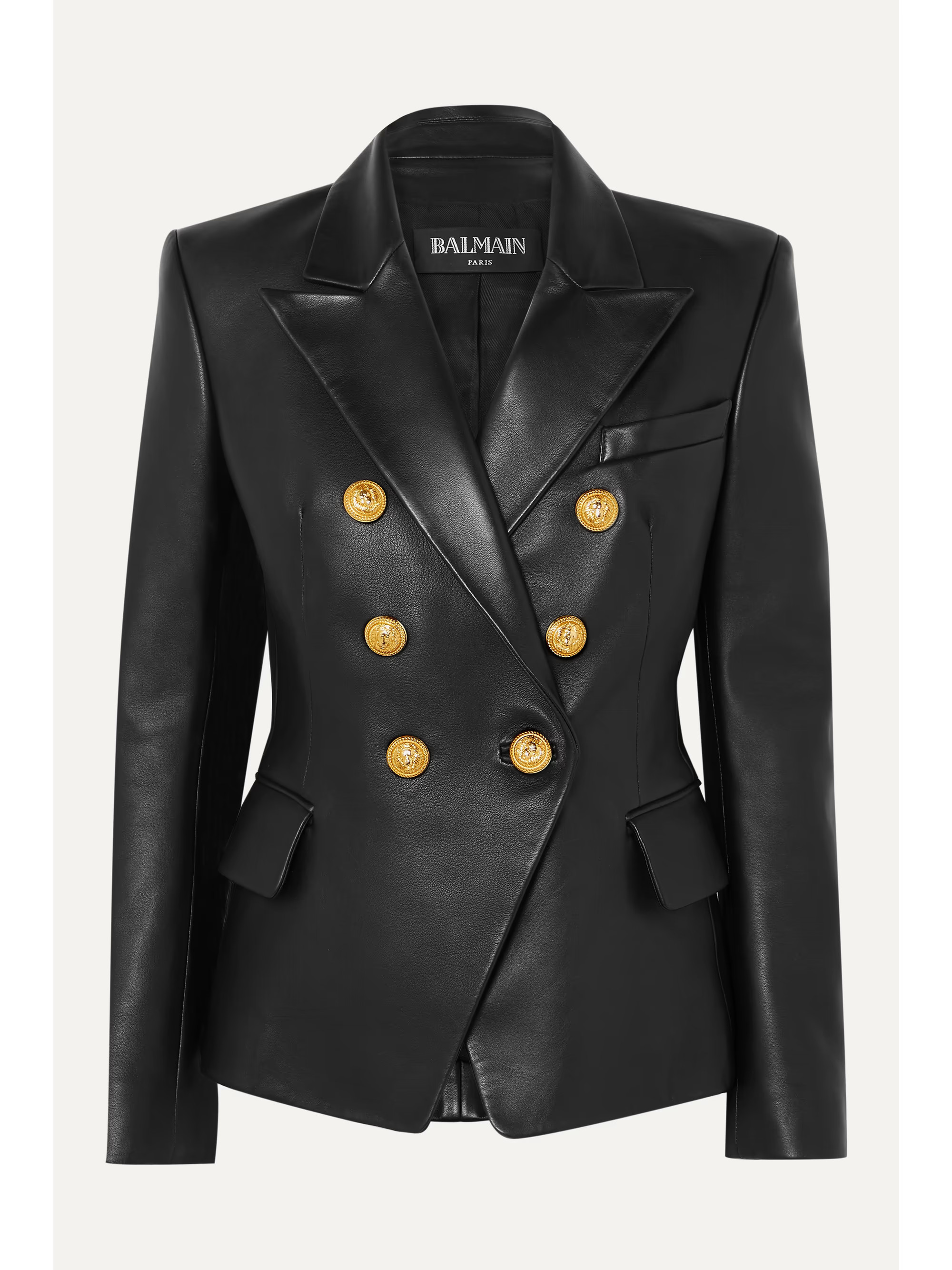 Double-breasted leather blazer | NET-A-PORTER (US)