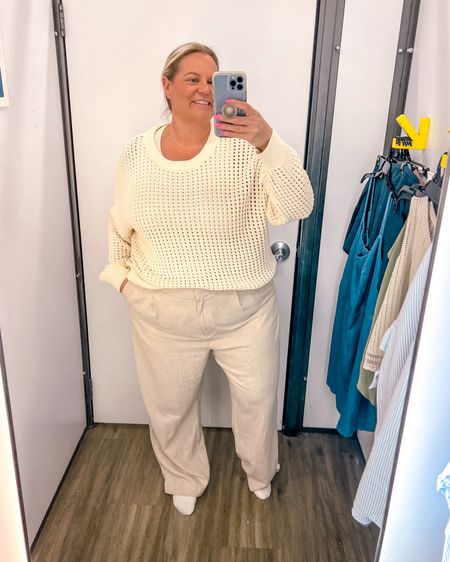 This crochet open stitch sweater is the perfect beach look - the creamy white color went perfectly with these linen pants. The sweater comes in several color combos. 

I’m normally an 18/20 and in the XXL in pants and 3X in sweater. I could have done 2X in sweater but they didn’t have that size in my store. 

Plus size linen 
Plus size pants 
Beach outfit 
Resortwear 
Plus size ootd
Open stitch sweater
Beach sweater 
Vacation outfit 

#LTKfindsunder50 #LTKover40 #LTKplussize