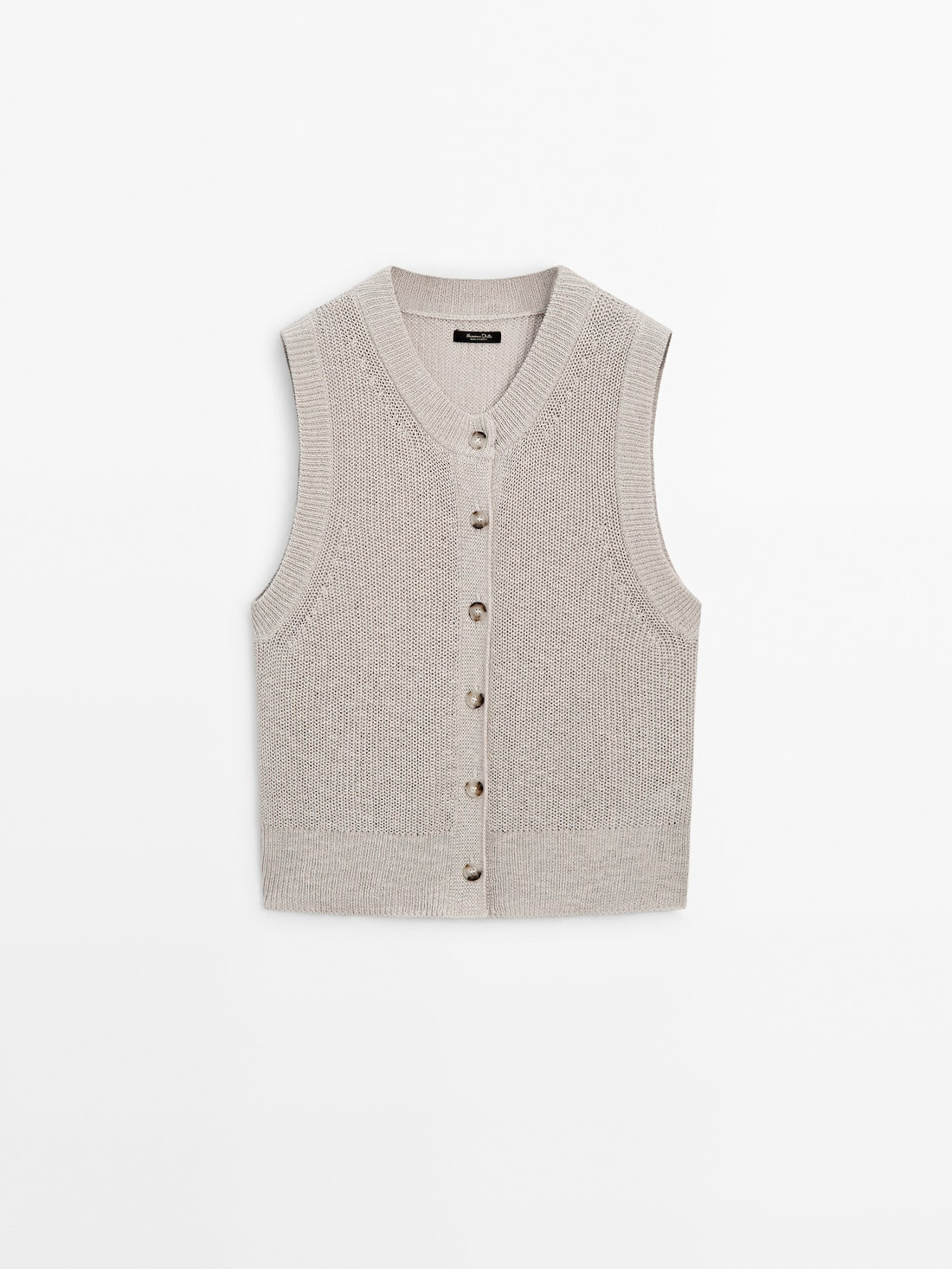 Cotton blend knit vest | Massimo Dutti UK