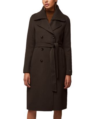 Double Breasted Ribbed Collar Coat | Bloomingdale's (CA)