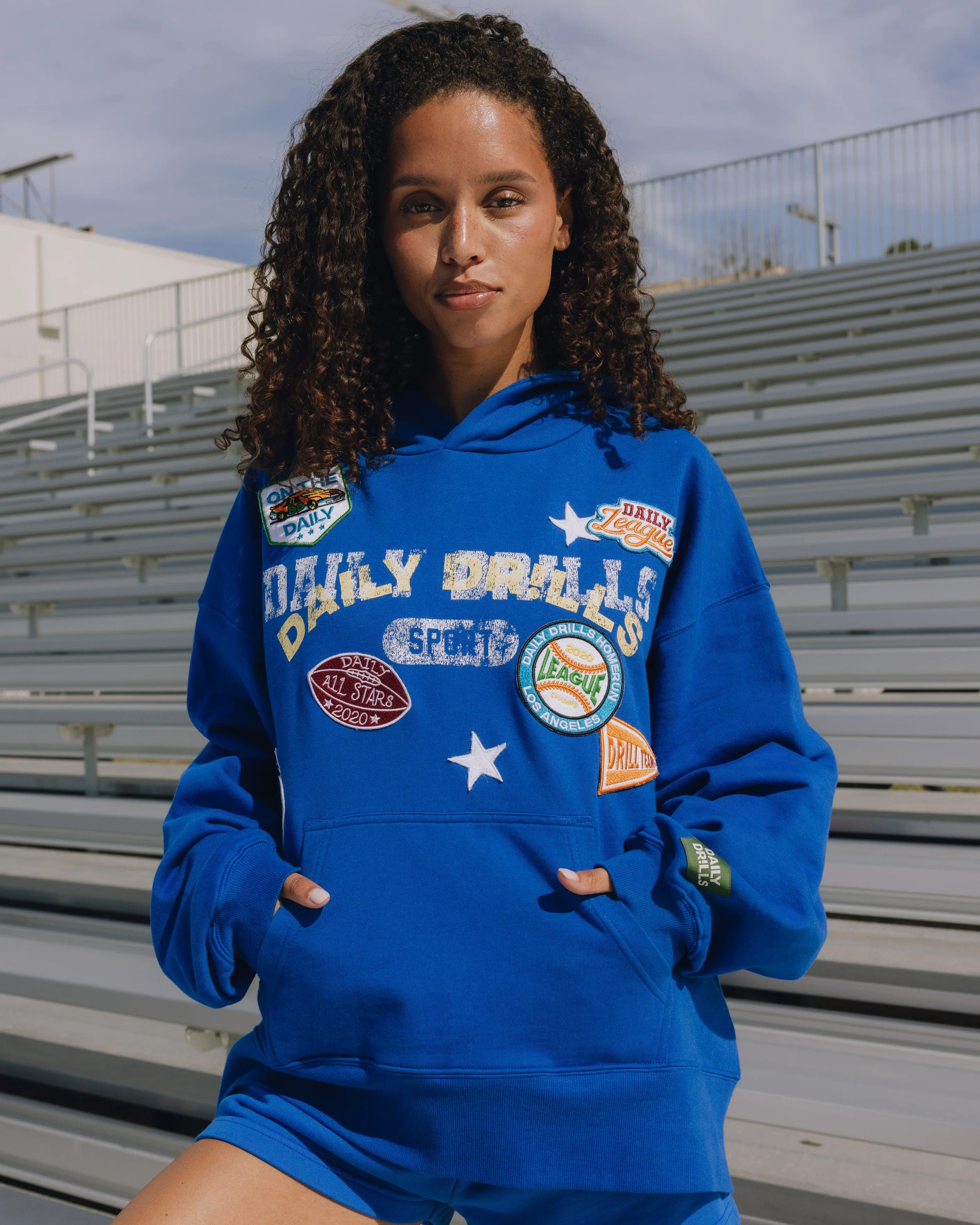 Oversized All Stars Hoodie - Cobalt | Daily Drills LLC