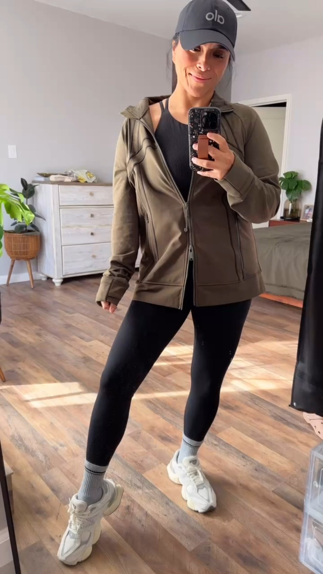 Lululemon The Define Track Jacket is amazing! I sized up one for a looser fit and love it! Would say it fits tts. 







Midsize style
Lululemon Jacket
Sale 
Spanx leggings 
New balance sneakers 

#LTKMidsize #LTKOver40 #LTKActive