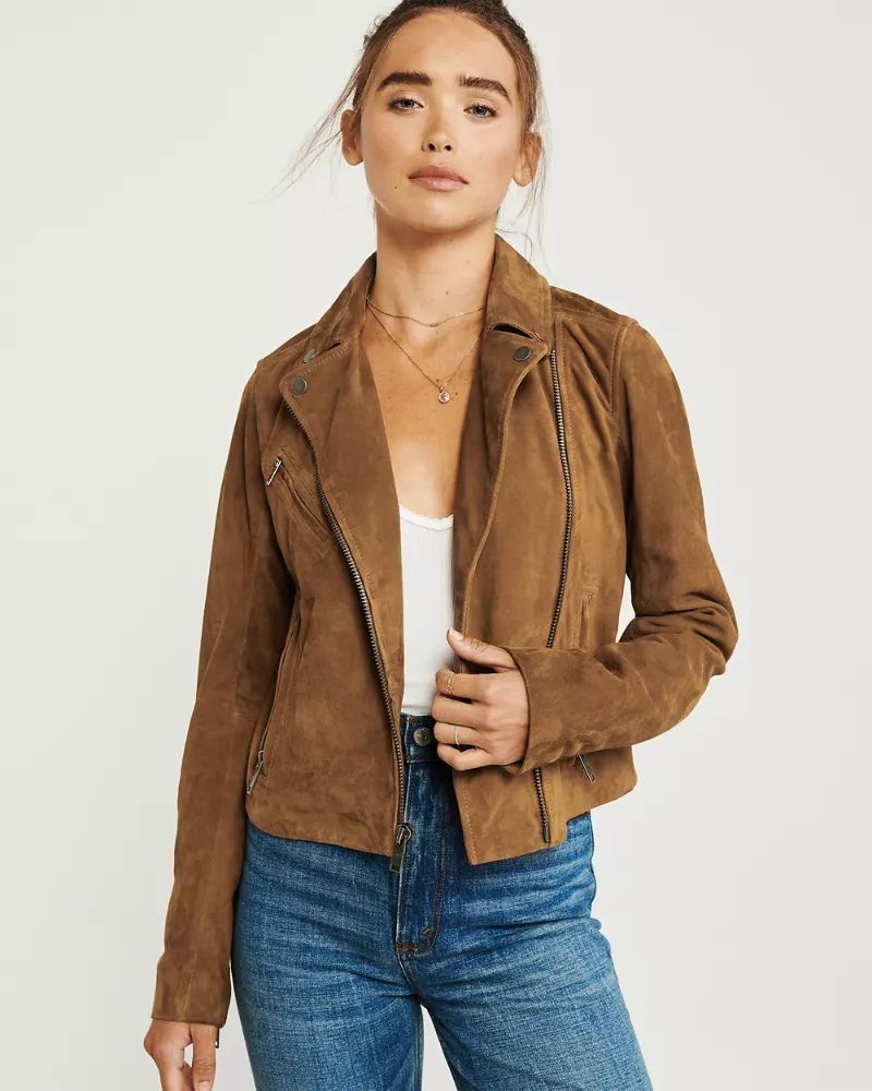 Suede Biker Jacket | Abercrombie & Fitch US & UK