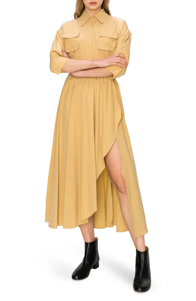 MELLODAY Button Front Midi Shirt Dress | Nordstromrack | Nordstrom Rack