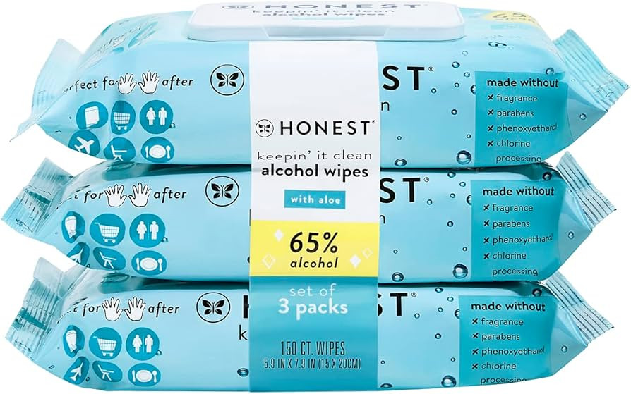The Honest Company Sanitizing Alcohol Wipes | Kills 99% of Germs, Made With Aloe | Unscented, 150... | Amazon (US)