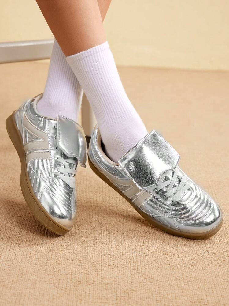 CUCCOO EASI Women Retro Casual Metallic Sporty Sneakers Shoes For Women Sneakers Spring Shoes Easter Trainers | SHEIN