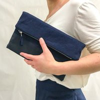 Linen Clutch Bag Handmade Clutch Bag Navy Blue Clutch Bag Linen Handbag Navy Blue Clutch Purse Eco F | Etsy (US)