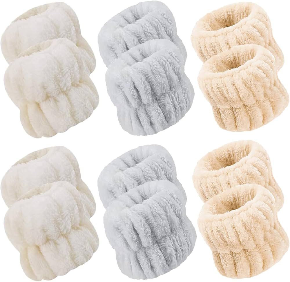 12Pcs Microfiber Wrist Bands for Washing Face, Spa Face Wash Wristbands, Elastic and Highly Absor... | Amazon (US)