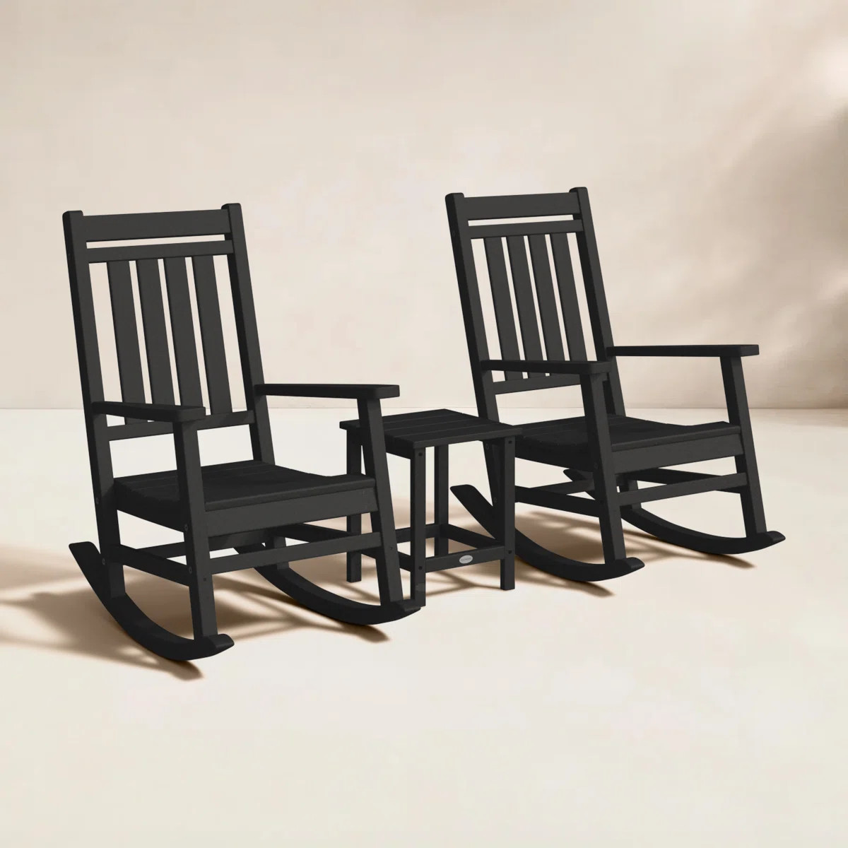 Rocker Estate 3-Piece Rocking Chair Set with Long Island 18" Side Table | Wayfair North America