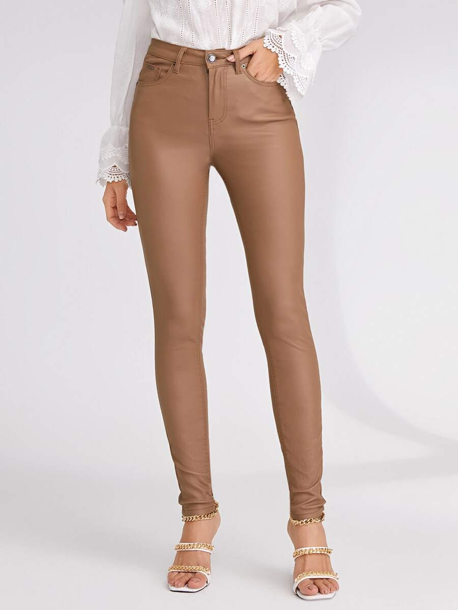 High Stretch Coated Skinny Jeans | SHEIN