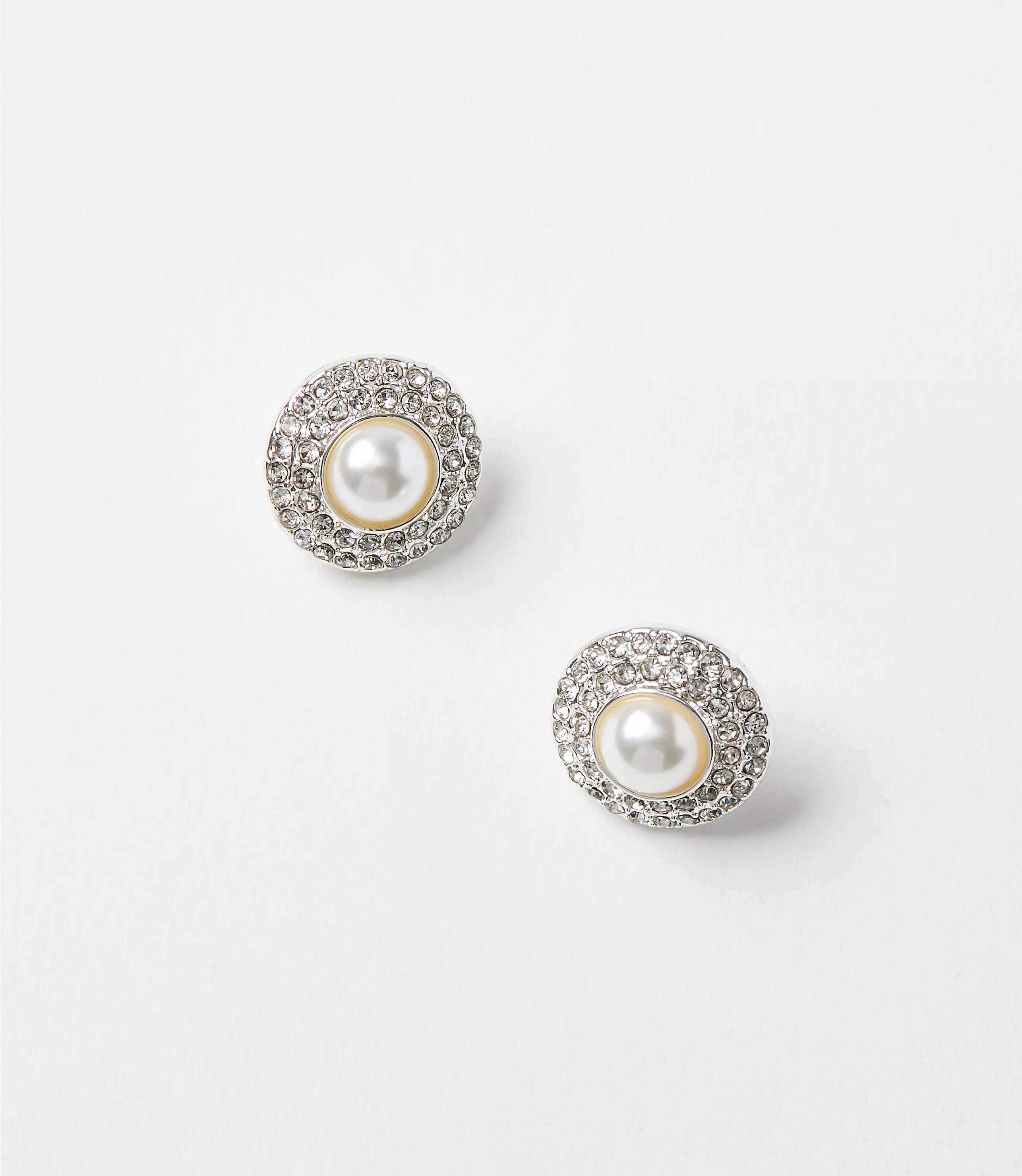 Pearlized Crystal Stud Earrings | LOFT