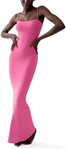 PUMIEY Women's Soft Lounge Long Slip Dress Sexy Sleeveless Backless Bodycon Maxi Dresses for Wome... | Amazon (US)