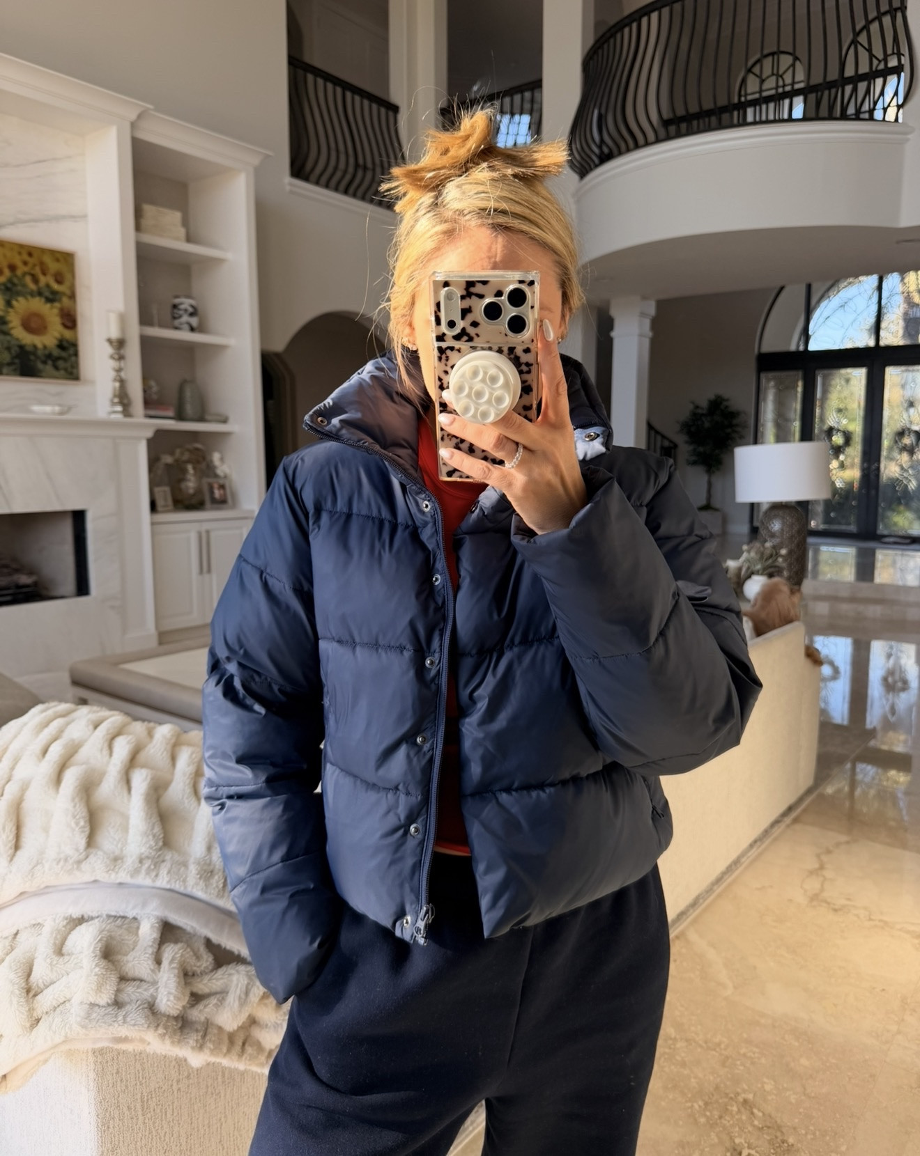 Loving this navy puffer jacket for winter 🥶 

#LTKOver40 #LTKgrwm #LTKootd