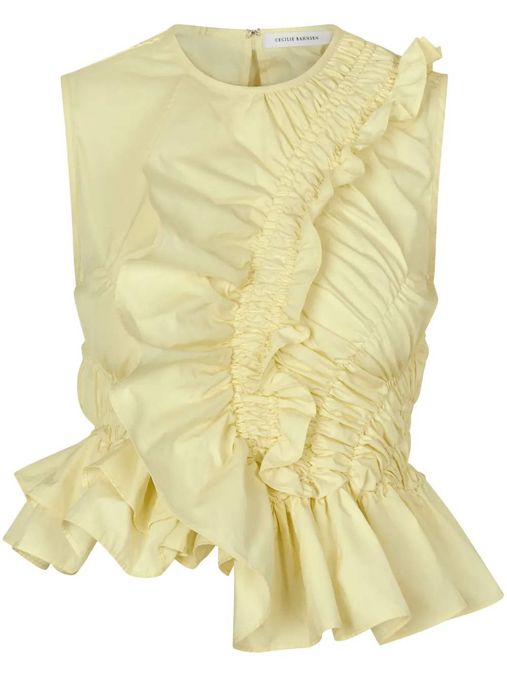 Cecilie Bahnsen Geo Ruffled Top  | Yellow | FARFETCH | Farfetch Global