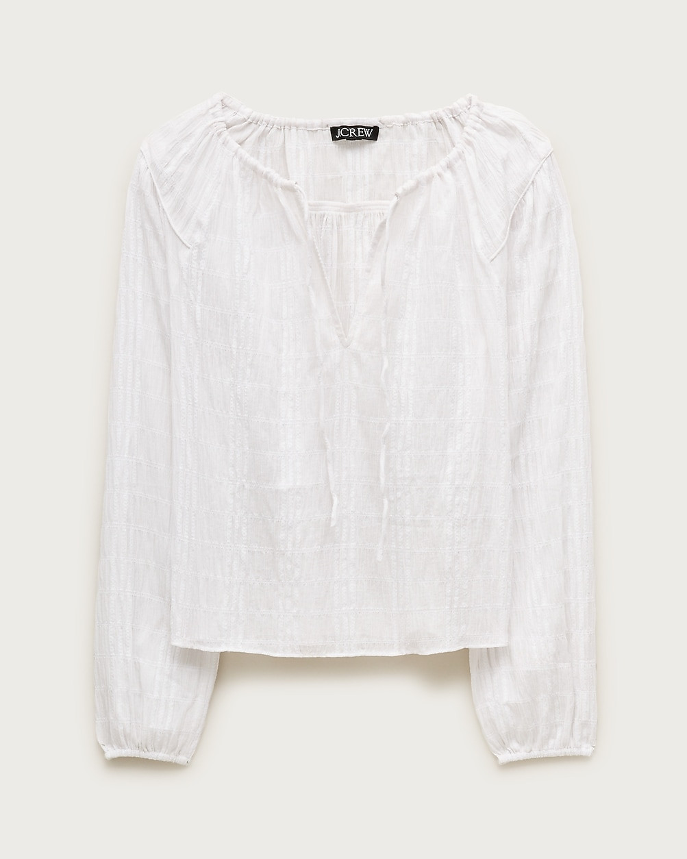Tie-front popover top in seersucker | J. Crew US