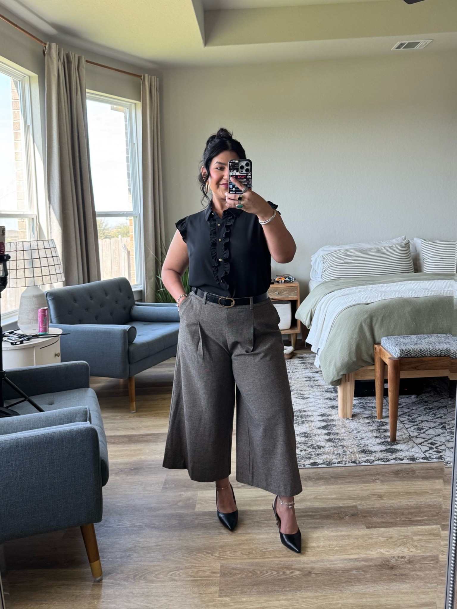 I’m 5’1” size 12 large // TOP: sized down to a M // PANTS: size 12, true to size. Discount code: KRIS20

#LTKPetite #LTKMidsize #LTKOver40